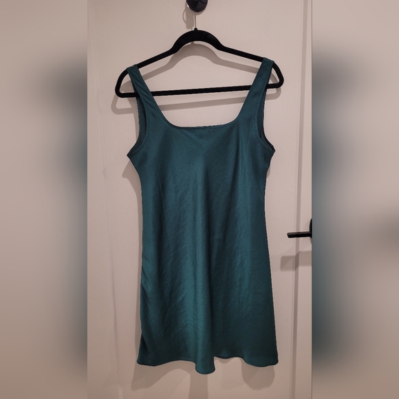 Wilfred Teal Satin Mini Dress - Picture 2 of 3